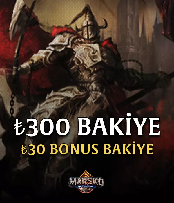 Marsko 300 TL Bakiye + BONUS 30 TL